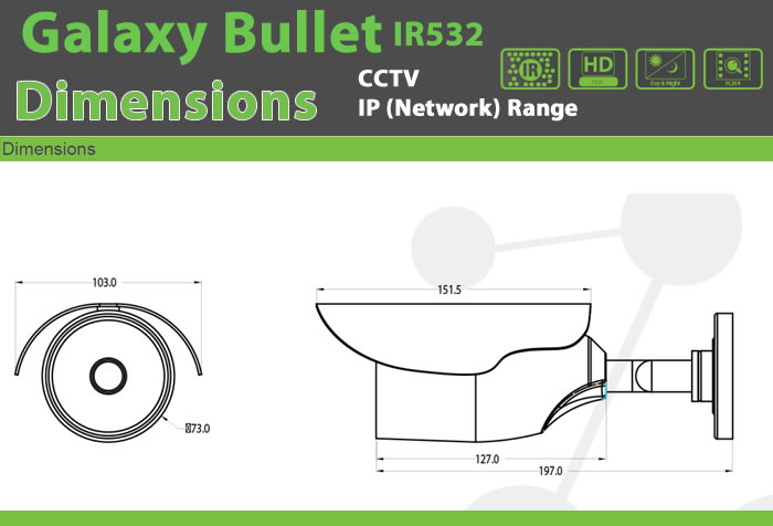 CCTV IR532 CAMERA - CCTV Cameras IP (Network) Galaxy Box security and access control products